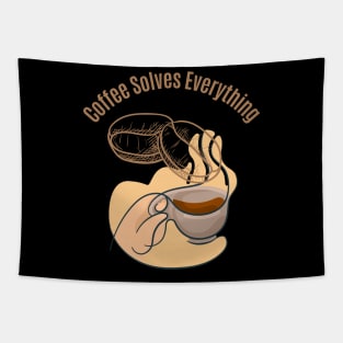 Coffee Solves Everything Tapestry