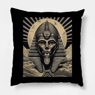 Ancient Egyptian Pharaoh God Vintage Illustration Pillow