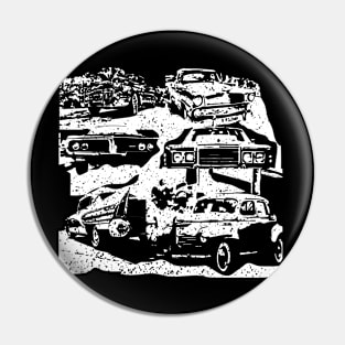 Vintage Cars Poster Style Pin