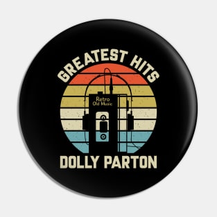 Greatest Hits Dolly Retro Walkman Parton Vintage Art Pin