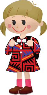 School Girl in Cute Colorful Dress Magnet