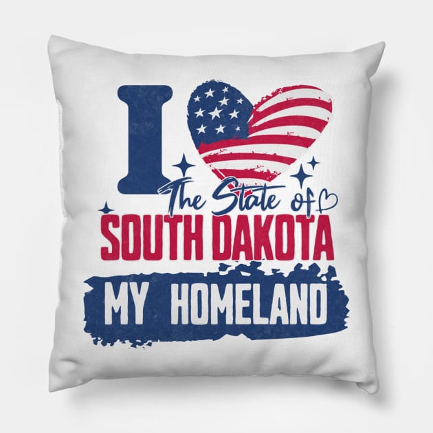 South Dakota my homeland Pillow by HB Shirts