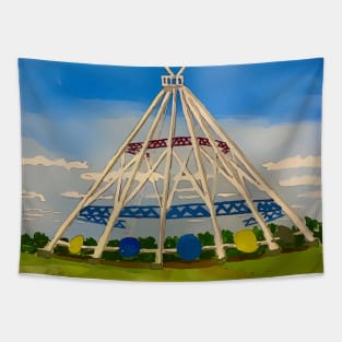 SaamisTeePee Landmark in Medicine Hat Alberta Canada - WelshDesigns Tapestry