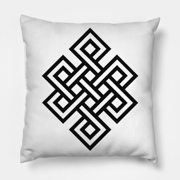 Karma Endless Knot Pillow by OutlineArt