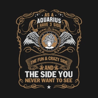 As An Aquarius I Have 3 Side The Fun & Crazy Side And Never Want To See T-Shirt