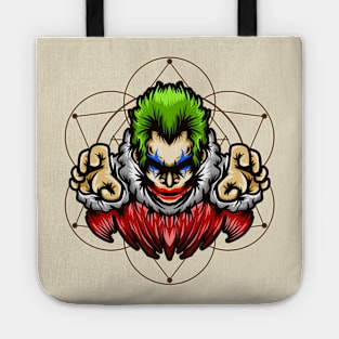 Scary clown hand drawn Tote