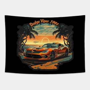 Dodge Viper 1991 - Classic Car Vector Design Tapestry