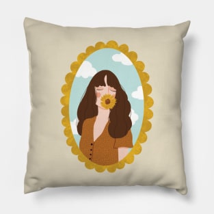 Sunflower Lady Pillow