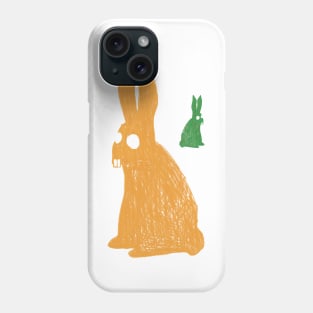 Rabbits Yellow and Green Phone Case