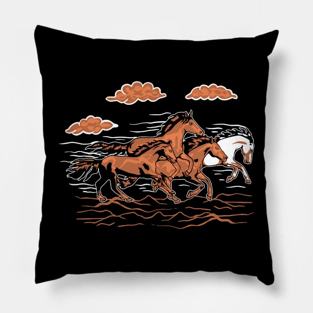 horses Pillow by kong  shop