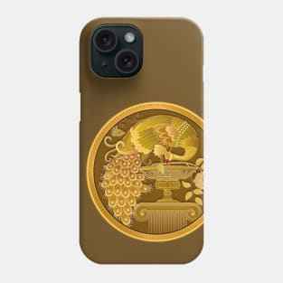 Medallion with gold peacock Phone Case