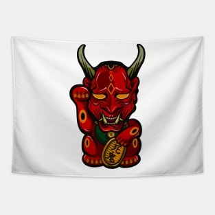 Devil Maneki Neko Tapestry