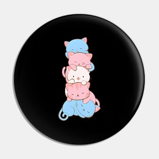 Trans Pride Flag Kawaii Cat Transgender Pin