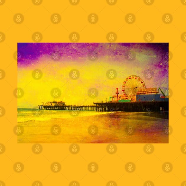 Yellow Purple Santa Monica Pier by Christine aka stine1