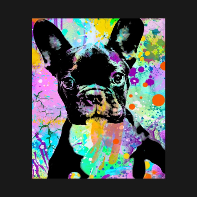 French Bulldog Lover Paint Spatter Art Unique Gift Tee Frenchie by joannejgg