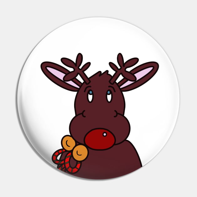 Merry Christmas Cute Reindeer Pin by SartorisArt1