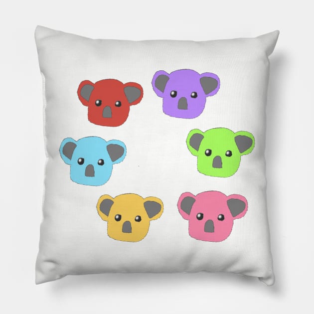 Multicoloured Koalas Pillow by cherubi19