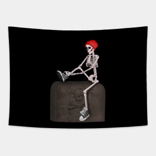 Skeleton Wears His Grey Shoes Tapestry