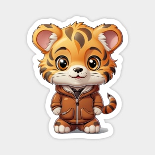 cute tiger cub Wear a long-sleeved shirt Magnet