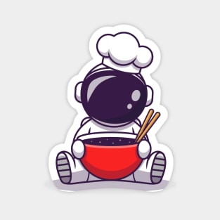 Cute Astronaut Chef Cooking Cartoon Magnet