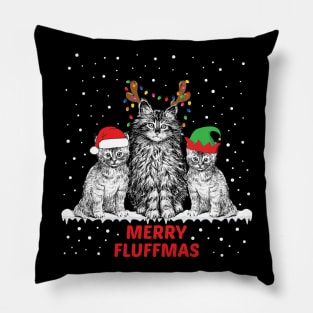 Merry Fluffmas Xmas gift cat lover Pillow