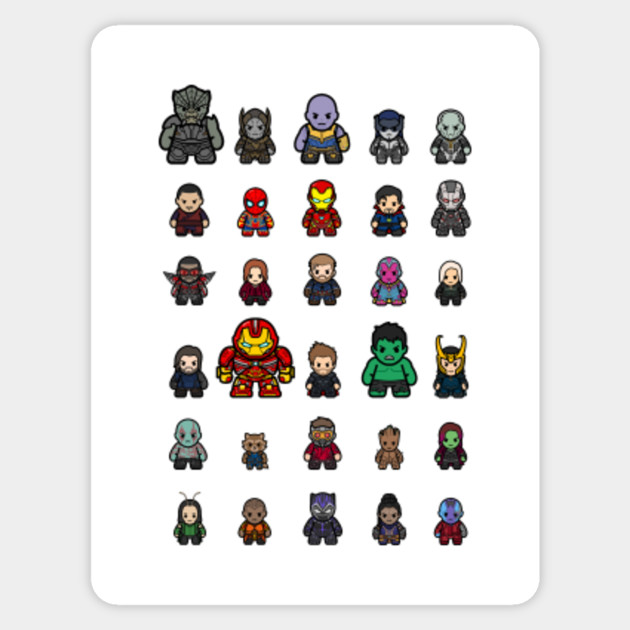all characters avengers infinity wars sticker teepublic