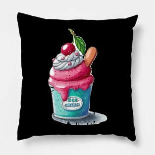 Cherry ice cream cup Pillow