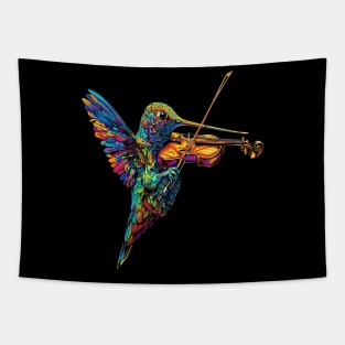 Hummingbird Playing Violin Tapestry