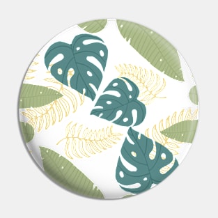 Cute tropical Green summer leaf pattern seamless Pin