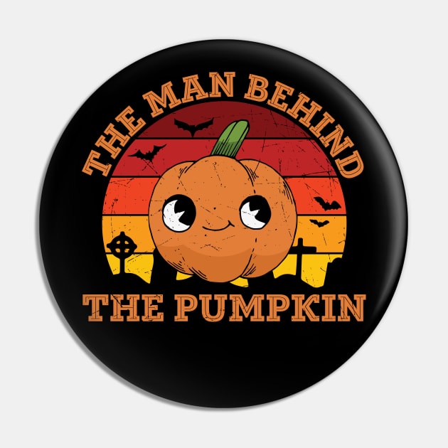 The man behind the pumpkin funny pumpkin with a smirk dad to be baby reveal pregnancy halloween gift for men Pin by BadDesignCo
