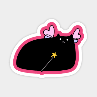 Chubby Black Cat Fairy Magnet