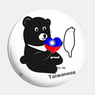 Taiwan Black Bear - Love Taiwan flag Pin