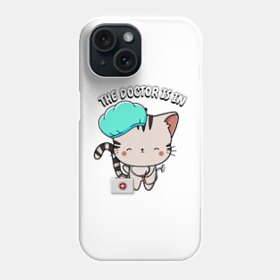 Cute tabby Cat is a doctor Phone Case