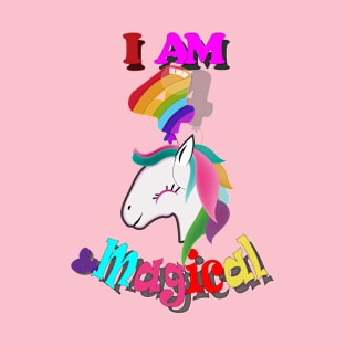 unicorn 4th birthday: I am 4 and magical T-Shirt