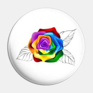 Rainbow rose bud ( Rainbow roses ) Pin