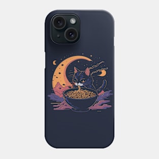 Cat eating ramen Phone Case