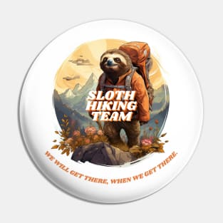 Sloth Hiking Team Illustration Pin