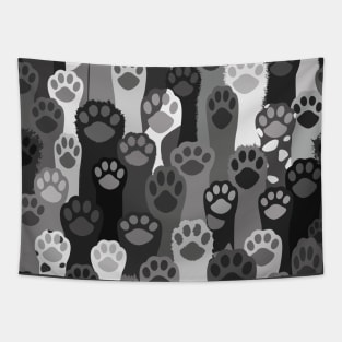 Pawsome Pattern - Black and White Tapestry