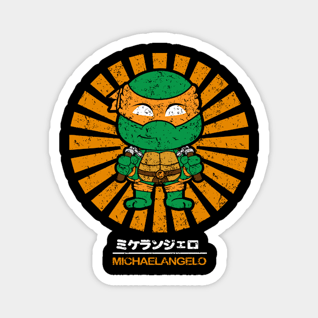 michaelangelo retro japanese Magnet by liora natalia