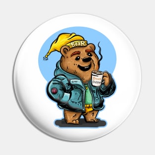 Morning Coffee Bear Pin