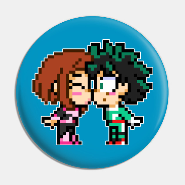 Deku X Uraraka Ship Art Pixel Ships Ochaco X Deku My Hero Academia Pin Teepublic pixel ships ochaco x deku