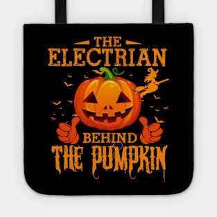 Mens The CHEF Behind The Pumpkin T shirt Funny Halloween T Shirt_ELECTRIAN Tote