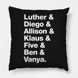 The Umbrella Academy Character Names - White Pillow