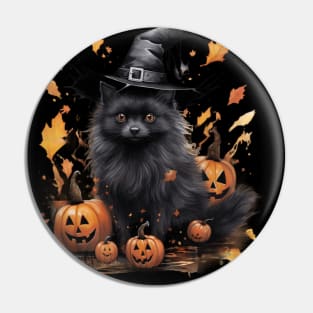 Schipperke Halloween Design Pin