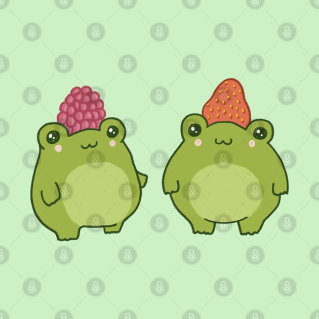 Berry Buddies Two Frog Friends, Strawberry and Raspberry Buddies by Ministry Of Frogs