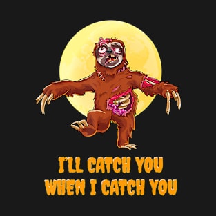 Halloween Funny Sloth Zombie Graphic Costume T-Shirt