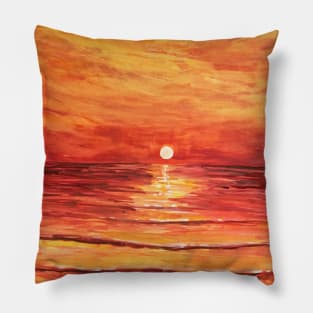 Red Sunset Pillow