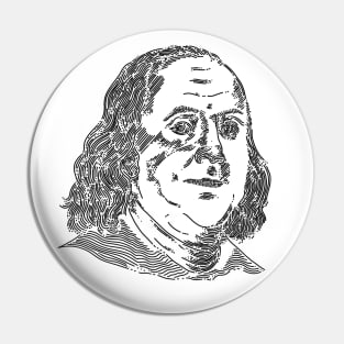 Benjamin Franklin Line Art Pin