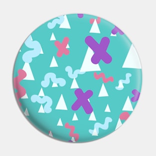 Aqua Pop Geo Pattern Pin