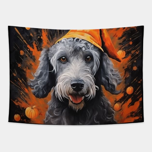 Halloween Bedlington Terrier Tapestry by NatashaCuteShop